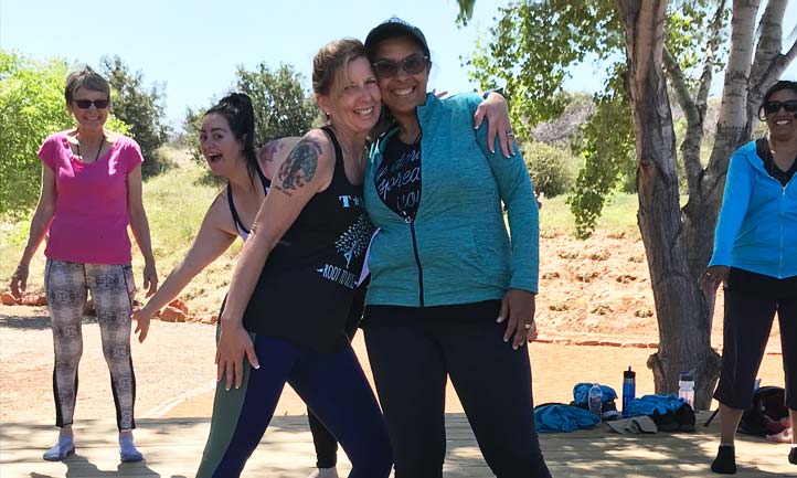 Surviving women at Yoga in Sedona