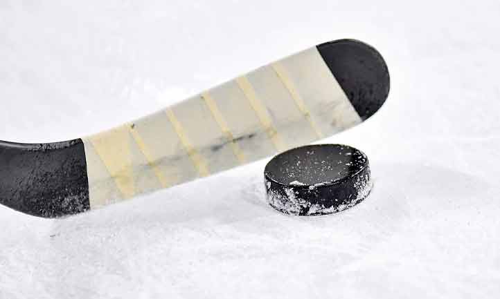 Ice Hockey stick and puck