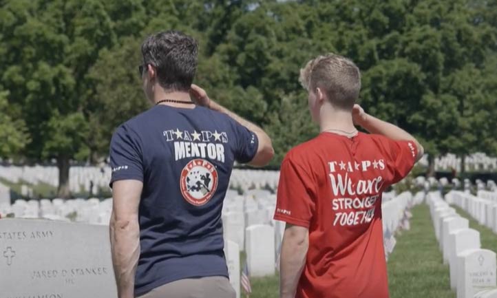 TAPS May Newsletter 2023, TAPS Military Mentor and Youth Survivor Salute at Arlington