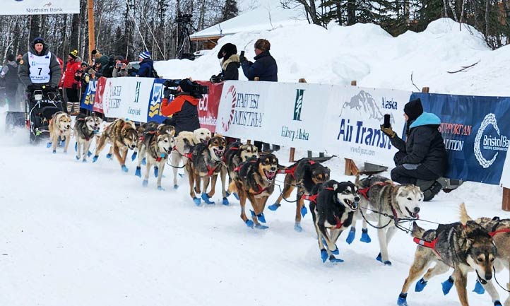 Iditarod start in Anchorage