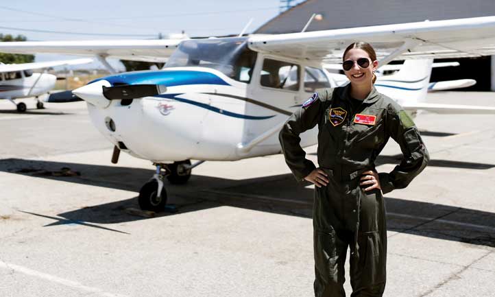 Christina Wilson on the flight line