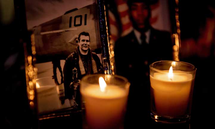 Hero Wall with Lit Candles