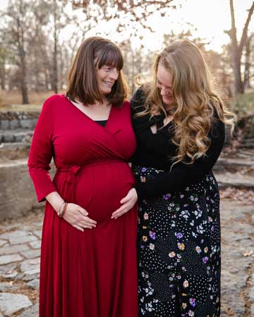 Rachel with Sister Pregnant